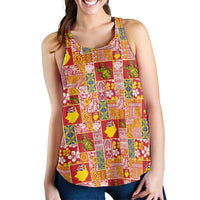 Niue Monuina e Kilisimasi Women Racerback Tank Pacific Patchwork Xmas Vibes - Polynesian Pride