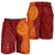 Niue Polynesian Hiapo Tattoo Art Shorts for Men Half Style Red Yellow Color - Polynesian Pride
