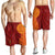Niue Polynesian Hiapo Tattoo Art Shorts for Men Half Style Red Yellow Color - Polynesian Pride