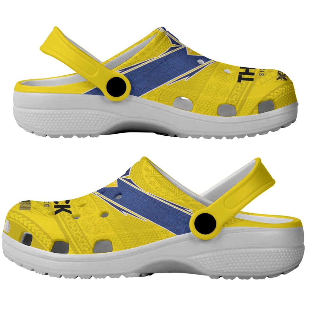 Niue Rugby Clogs Shoes Six Eight Three to The World - Hiapo Tribal Motif
