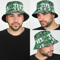 Norfolk Island Meri Krismas Bucket Hat Pacific Patchwork Xmas Vibes - Polynesian Pride