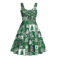 Norfolk Island Meri Krismas Midi Dress Pacific Patchwork Xmas Vibes - Polynesian Pride