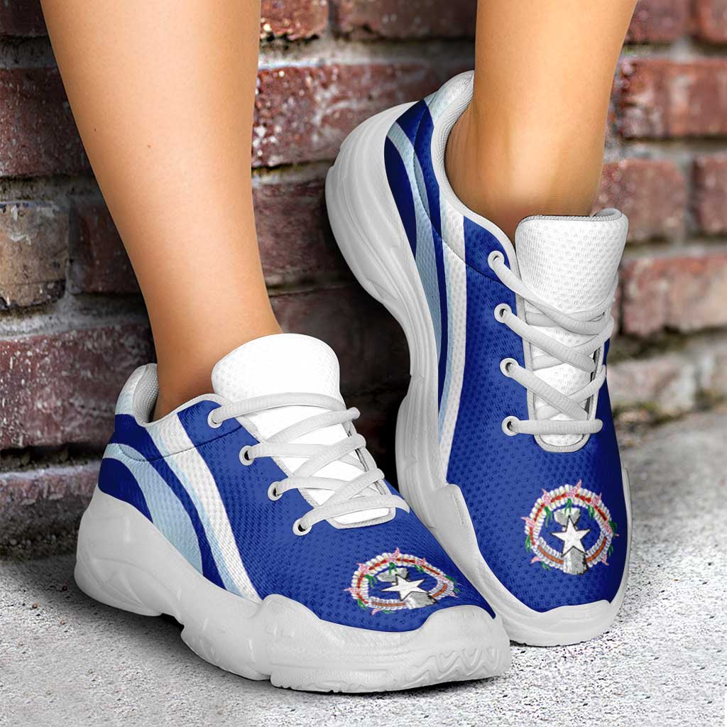 Northern Mariana Islands Chunky Sneakers Flag-Inspired Curve Style