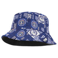 Northern Mariana Islands Magof Nochebuena Bucket Hat Pacific Patchwork Xmas Vibes - Polynesian Pride