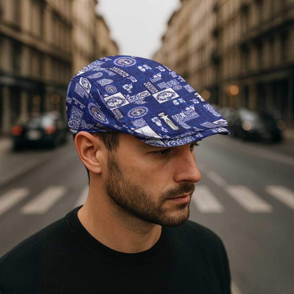 Northern Mariana Islands Magof Nochebuena Jeff Hat Pacific Patchwork Xmas Vibes - Polynesian Pride