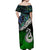 New Zealand Maori Matching Dress and Hawaiian Shirt Manaia Paua Shell Glitter Green LT4 - Polynesian Pride