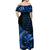 Polynesian Matching Dress and Hawaiian Shirt Hawaii Kakau Kanaka with Tribal Hammerhead Shark Blue LT14