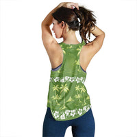 Olive Green Hawaii Palm Tree Hibiscus Women Racerback Tank Fantasy Summer Vibe LT01 - Polynesian Pride
