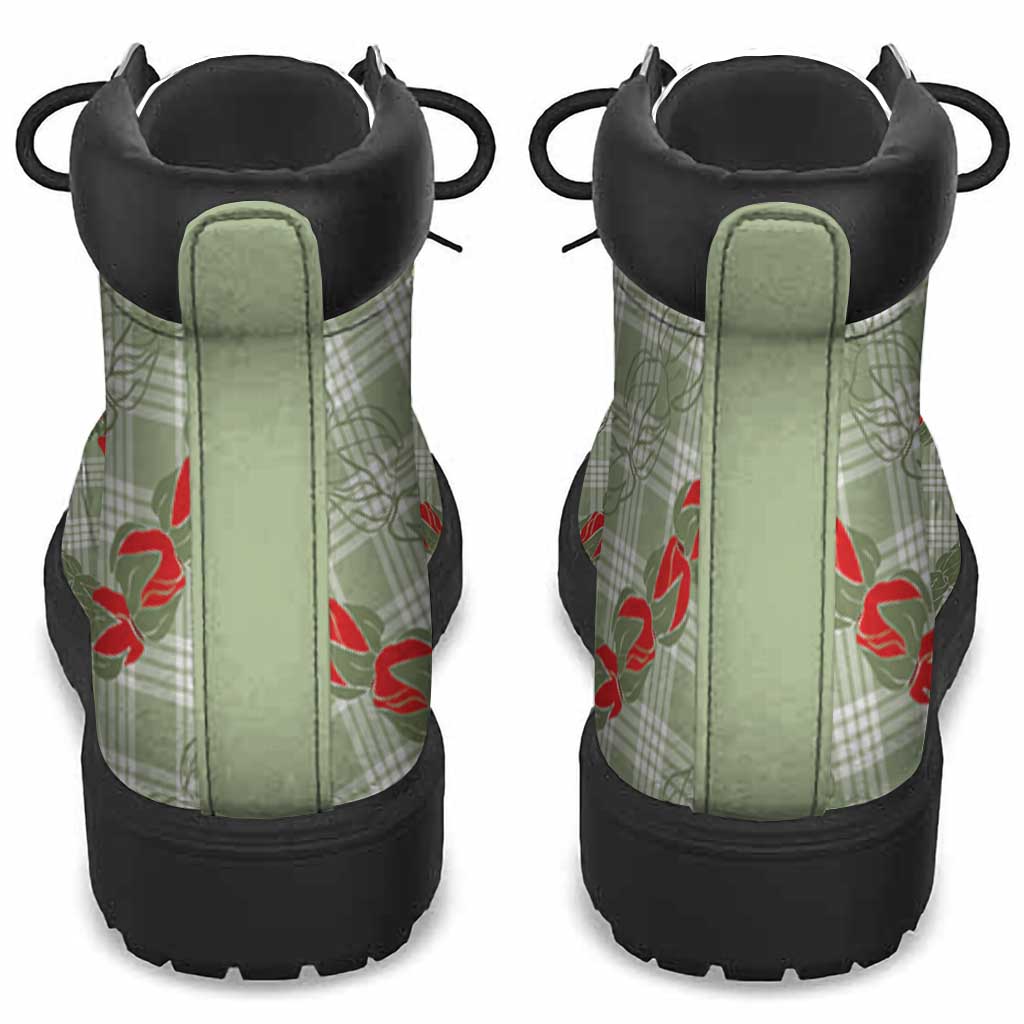 Omaomao Aloha Hawaii All Season Boots Rosebud Lei With Palaka Motif - Polynesian Pride
