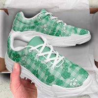 Omaomao Aloha Hawaii Chunky Sneakers Plumeria Lei With Palaka Motif - Polynesian Pride