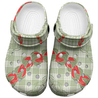 Omaomao Aloha Hawaii Clogs Shoes Rosebud Lei With Palaka Motif - Polynesian Pride