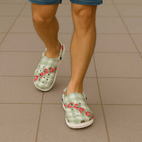 Omaomao Aloha Hawaii Clogs Shoes Rosebud Lei With Palaka Motif - Polynesian Pride