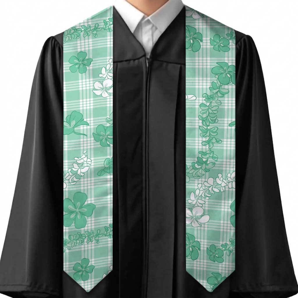 Omaomao Aloha Hawaii Graduation Stole Plumeria Lei With Palaka Motif - Polynesian Pride
