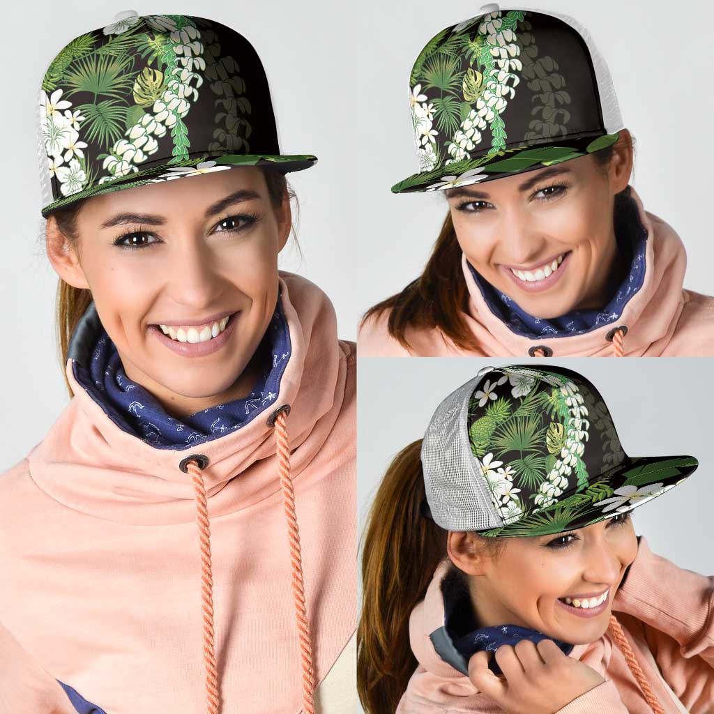 Omaomao Aloha Hawaii Lei Mesh Trucker Cap Tropical Flowers Elegant Vibe - Polynesian Pride
