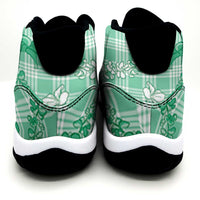 Omaomao Aloha Hawaii Sneakers J11 Plumeria Lei With Palaka Motif - Polynesian Pride