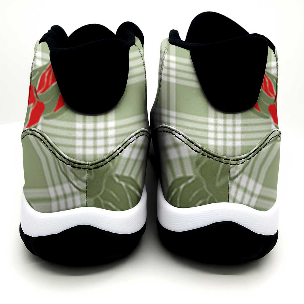 Omaomao Aloha Hawaii Sneakers J11 Rosebud Lei With Palaka Motif - Polynesian Pride