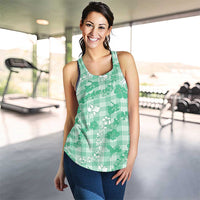 Omaomao Aloha Hawaii Women Racerback Tank Plumeria Lei With Palaka Motif - Polynesian Pride