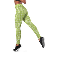 Omaomao Hawaii Breadfruit Palaka Motifs Leggings