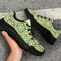 Omaomao Palaka Quilt Hawaii Chunky Sneakers Hawaiian Tropical Monstera Sea Turtle
