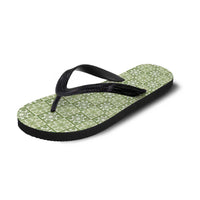 Omaomao Palaka Quilt Hawaii Flip Flops Hawaiian Tropical Monstera Sea Turtle