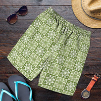 Omaomao Palaka Quilt Hawaii Shorts for Men Hawaiian Tropical Monstera Sea Turtle
