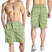 Omaomao Palaka Quilt Hawaii Shorts for Men Hawaiian Tropical Monstera Sea Turtle