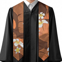 Orange Banana Leaf Hawaii Graduation Stole Lau Maia Plumeria Tropical Summer Vibes