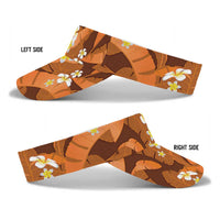 Orange Banana Leaf Hawaii Sun Visor Cap Lau Maia Plumeria Tropical Summer Vibes