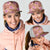 Orange Hawaii Hibiscus With Tropical Flowers Motifs Mesh Trucker Cap - Polynesian Pride