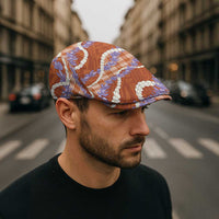 Orange Hawaii Palaka Honohono Pikake Jeff Hat Hawaiian Orchid Lei Polynesian Pattern - Polynesian Pride