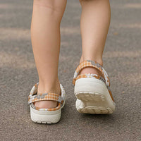 Orange Hawaii Tiare and Shell Lei Clogs Shoes Hawaiian Palaka Luxury Vibes - Polynesian Pride