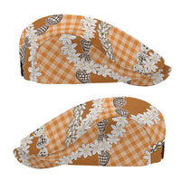 Orange Hawaii Tiare and Shell Lei Jeff Hat Hawaiian Palaka Luxury Vibes - Polynesian Pride
