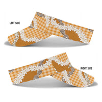Orange Hawaii Tiare and Shell Lei Sun Visor Cap Hawaiian Palaka Luxury Vibes