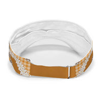 Orange Hawaii Tiare and Shell Lei Sun Visor Cap Hawaiian Palaka Luxury Vibes