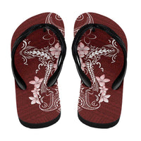 Oxblood Hawaii Flip Flops Hammerhead Shark Tattoo Curve Polynesian - Polynesian Pride