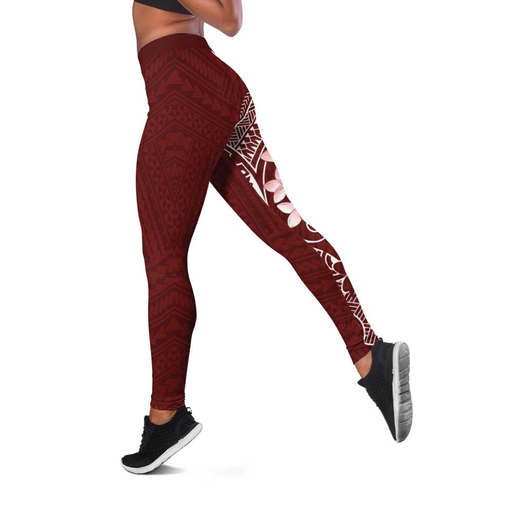 Oxblood Hawaii Leggings Hammerhead Shark Tattoo Curve Polynesian - Polynesian Pride