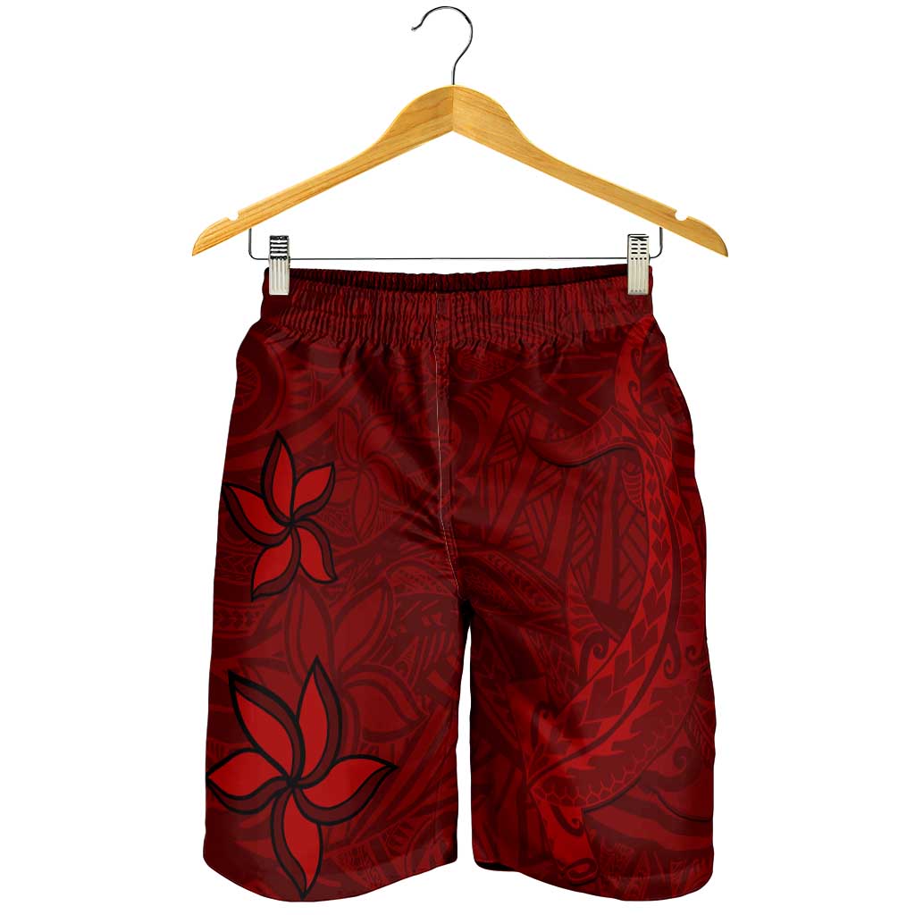 Oxblood Polynesia Shorts for Men Hawaiian Tribal Hammerhead Shark Tattoo - Polynesian Pride