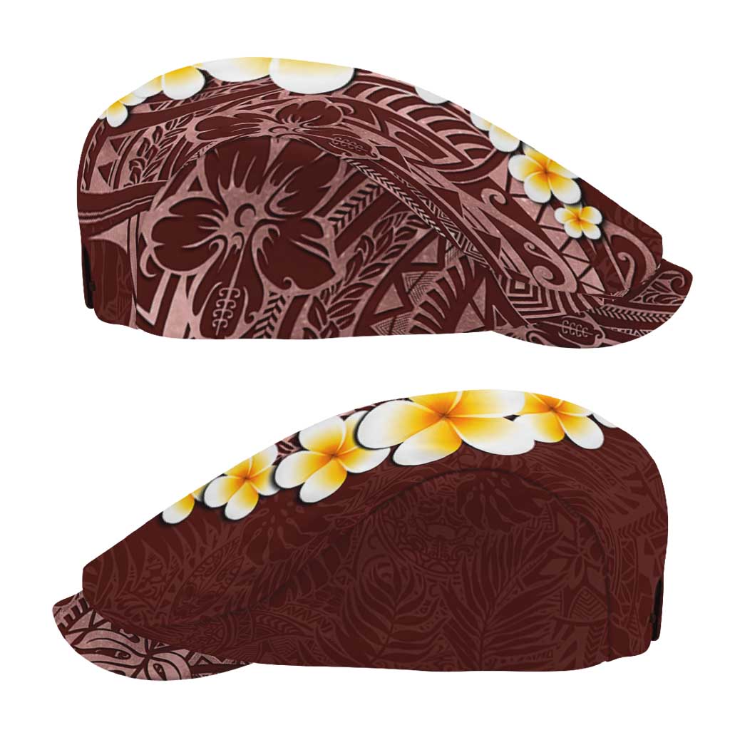 Oxblood Tropical Plumeria Galaxy Polynesian Art Jeff Hat - Polynesian Pride