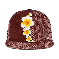 Oxblood Tropical Plumeria With Galaxy Polynesian Art Snapback Cap - Polynesian Pride
