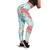 Palaka with Honu and Plumeria Leggings Hawaiian Heritage Spirit - Polynesian Pride