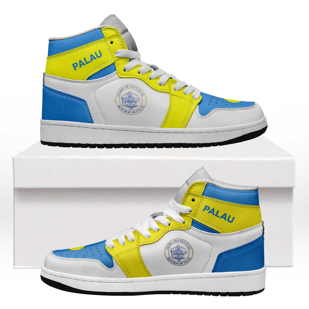 Palau High Sneakers AJ1 Coat Of Arms Flag Inspired