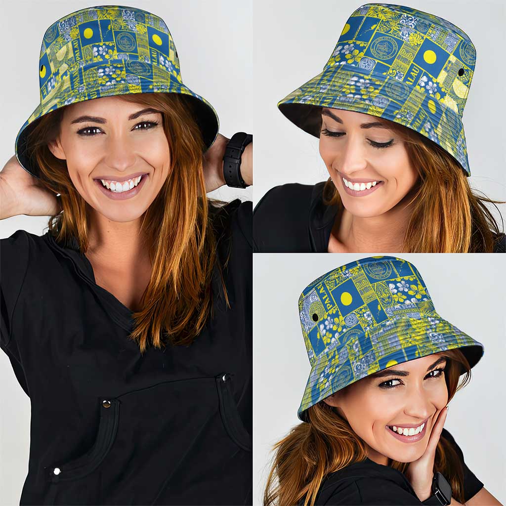 Palau Ungil Kurismas Bucket Hat Pacific Patchwork Xmas Vibes - Polynesian Pride