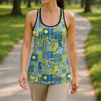 Palau Ungil Kurismas Hollow Tank Top Pacific Patchwork Xmas Vibes - Polynesian Pride