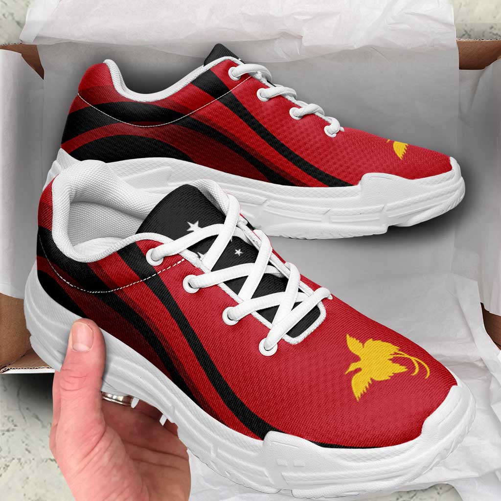 Papua New Guinea Chunky Sneakers Flag-Inspired Curve Style