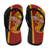 Papua New Guinea Flip Flops Birds-of-Paradise Melanesian Tattoos Tropical Plants LT03 - Polynesian Pride