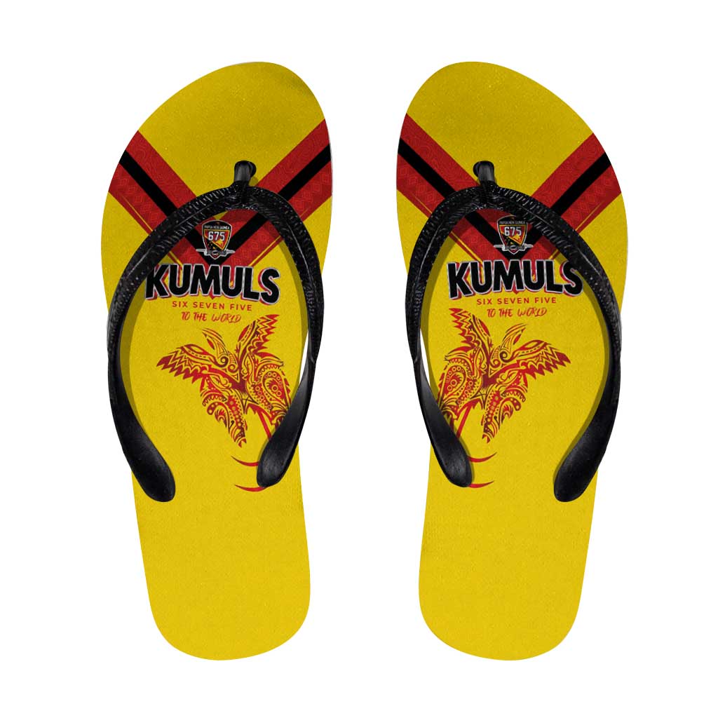 Papua New Guinea Rugby Flip Flops Six Seven Five to The World - Melanesian Pattern