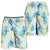 Pastel Cyan Tropical Hawaii Shorts for Men Seamless Monstera Plumeria Hawaiian Pattern - Polynesian Pride
