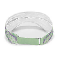 Pastel Green Hawaii Palaka Honohono Pikake Sun Visor Cap Hawaiian Orchid Lei Polynesian Pattern