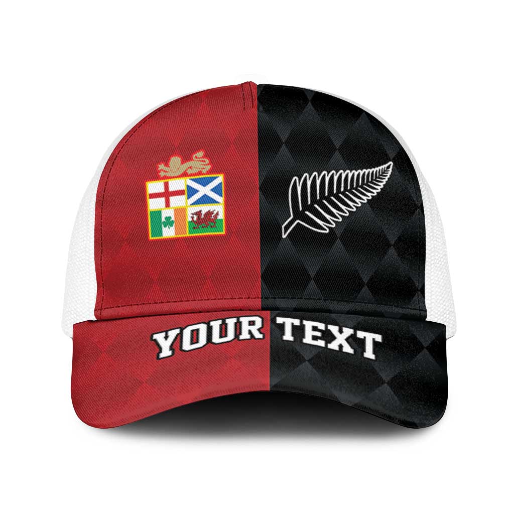 Personalised British Lions New Zealand Mesh Trucker Cap Sporty Style - Polynesian Pride