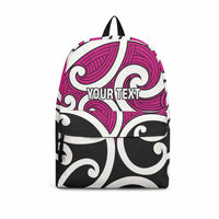 Personalised Mawhero Maori Koru New Zealand Backpack LT14 Pink - Polynesian Pride